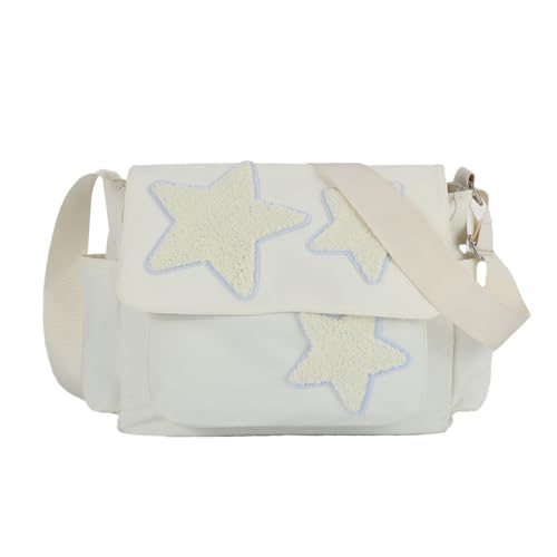 Jywmsc Bolso de Mensajero Estético, Bolso de Hombro de Lona con Estrellas Y2K, Lindos Bolsos de Mano, Bolsos Cruzados Casuales de Nailon para Mujer, Beige Jywmsc Bolso de Mensajero Estético, Bolso de Hombro de Lona con Estrellas Y2K, Lindos Bolsos de Mano, Bolsos Cruzados Casuales de Nailon para Mujer, Beige