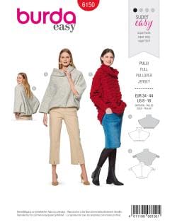 Burda B6142 Patron De Couture, Papier, Blanc, 34-44