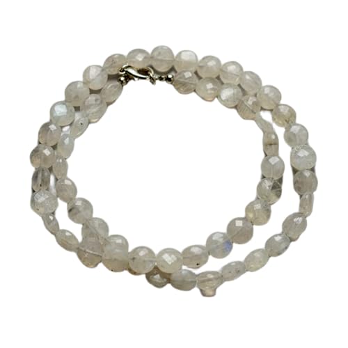 Collier pierre de lune arc-en-ciel naturelle blanche 8mm | Perles de cristal de guérison