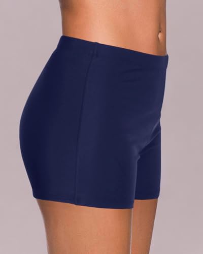Image of Yonique Womens Swim Shorts Solid Tankini Bottoms Swimsuit Bottoms(Available in Plus)