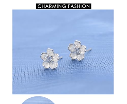 BZG Flower Stud Earrings - Sterling Silver Cubic Zirconia, Hypoallergenic, Sexy Flower Earrings for Women4
