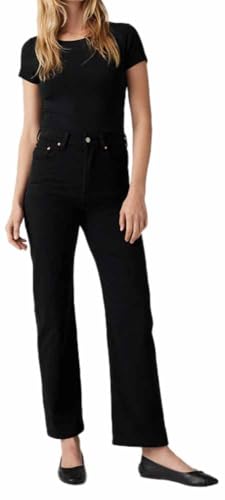 Levi's Ribcage Straight Ankle Vaqueros, Black Heart, 27W / 27L para Mujer