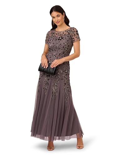 Adrianna Papell Women's Bead Long Dress with Godets4