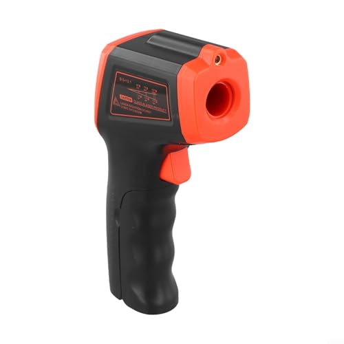 Glewi Termómetro infrarrojo digital -58 a 1112F con pantalla LCD, pirómetro IR de relación 12:1 para cocinar y asar industriales, unidad roja