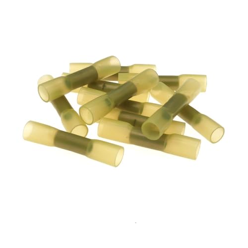 Heat Shrink Butt Terminal Crimp BHT0.5/1.25/2/5 Fully Insulated Red Blue Yellow Wire Connector(BHT5 Yellow,10pcs)