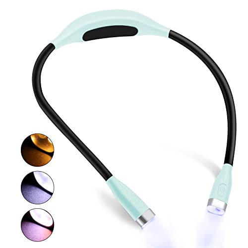 Lampe de Lecture de Cou, BelonLink Rechargeable Lampe Livre au Lit, 3 Couleurs Liseuse Lampe avec Long Bras Pliables Flexible pour Le Tricot,la Réparation,Lecture [Classe énergétique A+++] (green) Cover