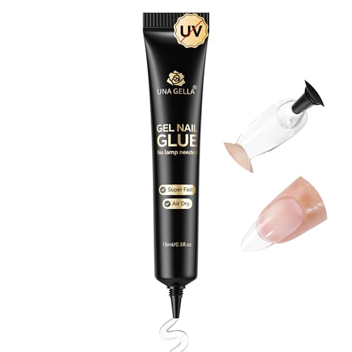 UNA GELLA Gel Nail Glue No U/V Light 15ml Super Strong Nail Glue ...