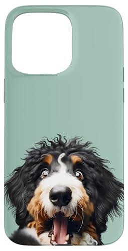 Funny Bernedoodle Taking a Selfie Dog Mom Puppy Dad Case for iPhone 15 Pro Max