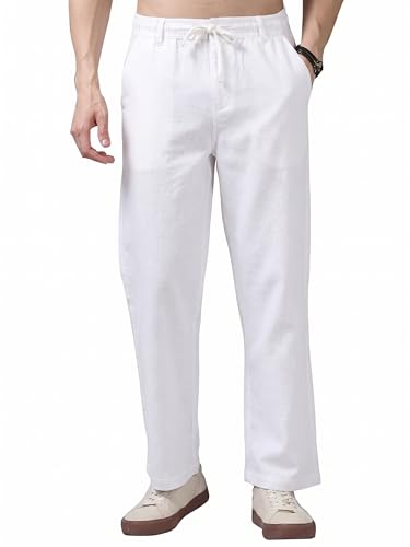 Image of Vogaan Men's Cotton Blend Casual Trousers Pants | Stylish Comfortable Trousers for Office Work and Outings