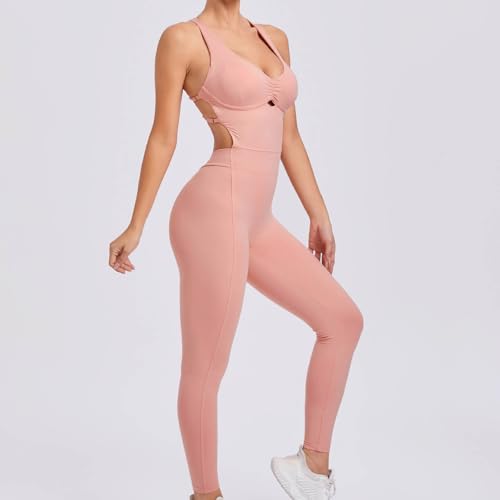 Combinaison d'entraînement haut de gamme sans couture rose bustier chic - 5
