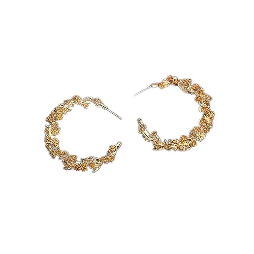 Boucles d'oreilles fleur de la mode haut de gamme en finition dorée raffinée