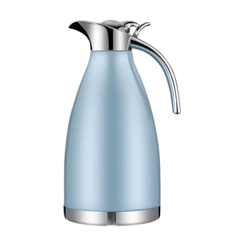 LCSVCCXA Cafetera Térmica de Acero Inoxidable con Tapa Dispensador de Té Y Café Fácil de Usar Mantiene Bebidas Calientes Adecuada para Oficina Viajes Hogar, Azul, Individual