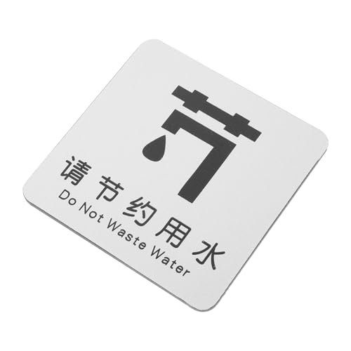 SEWACC Señal de Precaución para Ahorro de Agua en Letrero de Pared Duradero, Adecuado para Baños, Hogares y Oficinas, Recordatorio para Conservación del Agua