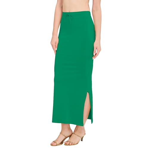 Image of DESI GIRL Cotton Lycra Stretchable Saree Shapewear Petticoat with Drawstring for Women | Fishcut Saree Petticoat with Side Slit for Easy Movement | Saree Shaper | Long inskirt