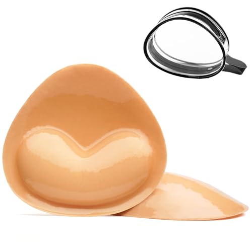 Image of Double-sided Adhesive Bra Inserts, Ultra Soft Lightweight Breast Enhancement Sticky Bra Pads Invisible Bikini Padding Inserts Reusable Washable Breast Pads