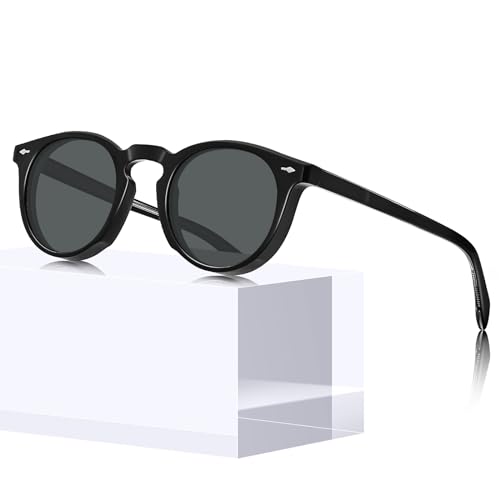 Lunettes de soleil rétro rondes de qualité supérieure CARFIA protection UV 100 % élégance