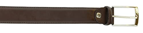 Pierre Cardin Dark Brown Classic Silver D-Ring Adjustable Belt Adjustable Mens Belt-342