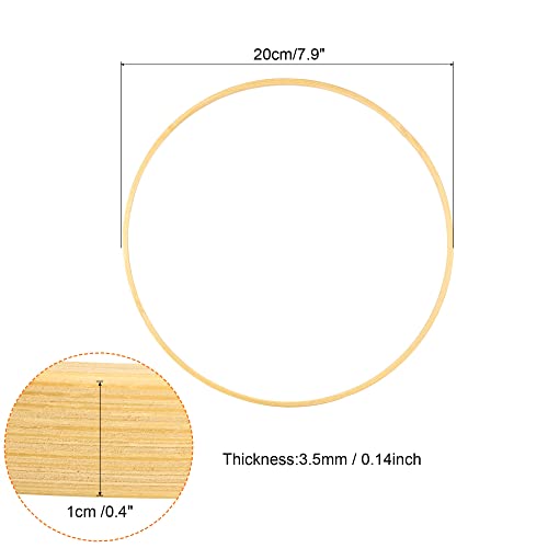 PATIKIL 7.9 Inch Wooden Bamboo Floral Hoop, 10Pack Craft Rings for DIY Wedding Wreath Decor Dream Catcher and Hanging Crafts - Image 2