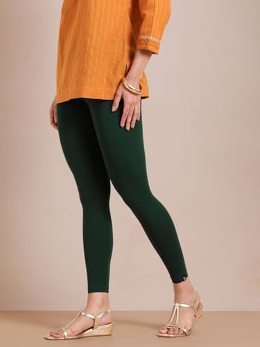 Image of TWIN BIRDS Super Stretchable Cotton Elasthane Fabric Ankle Length Leggings for Women