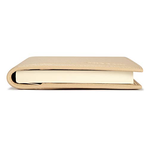 Image of HISCOW Slim Leather Checkbook Cover for Personal Checks, Premium Apricot, One Size