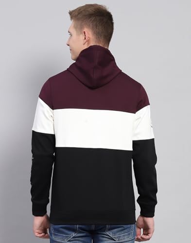 Image of Monte Carlo Printed Black Hooded Neck Full Sleeve Sweatshirt for Mens