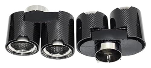 Para BM&W Serie 3 G20 G21 330i 320d 330d 325i 2019-2025 Mejora Tubo Escape Boquilla Silenciador Fibra Carbono Negra extremo escape salida doble(Carbon Fiber 4)