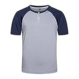 LBL Leading the Better Life Men's Summer Casual T-Shirts Front Placket Raglan Short Sleeve Henley...