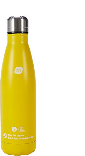 CRESSI Water Bottle H20 Stainless Steel - Stainless Steel Sports Bottle, Yellow, 500 ml - Image 2