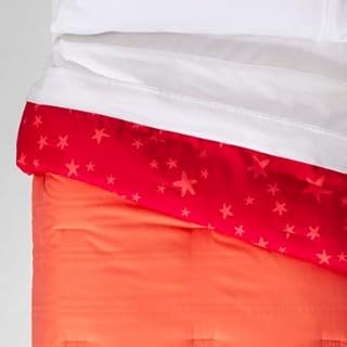 Pillowfort Seersucker Toddler Reversible Star Comforter Orange or Blue (Orange)