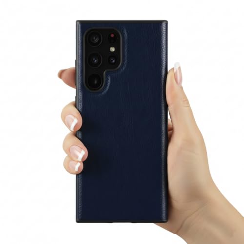 Image of Leather Case for Samsung Galaxy S20 Ultra Premium Protective Stylish Slim Cover with Shockproof Raised Edges Blue