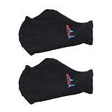 BESPORTBLE Swimming Gloves Webbed Aquatic Fit Traning Gloves Paddles Diving Hand Web 1Pair (Black)