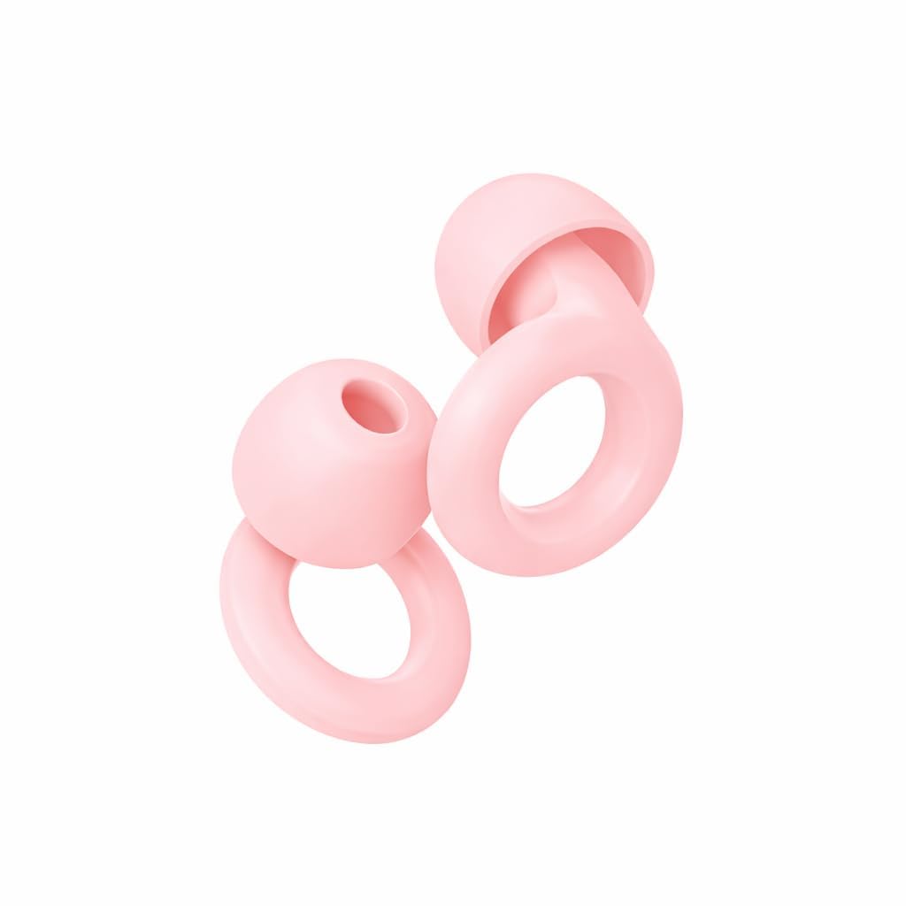 noise reduction earplugs with loop design | 27db sound filtering silicone ear protection | reusable & washable earplugs with s/m/l tips for sleeping, travel, concerts, riding, study & work