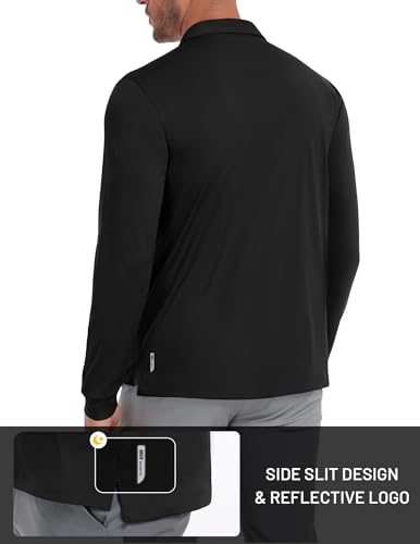 MIER Polo Shirts for Men Long Sleeve Dry Fit Golf Athletic Work Collared Shirt with UV SPF Sun Protection (Inherent UPF 50+)3