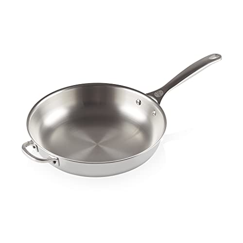 Le Creuset Sartén alta con asa auxiliar, Acero inoxidable 3-ply, Sin revestimiento, diámetro...