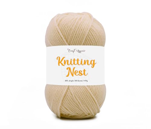 Image of Craft Affair | Knitting Nest Acrylic Yarn (200 Meter, 100 Grams, 2mm) / Woolen Yarn /Acrylic Yarn for Knitting and Crocheting-Blush Peach