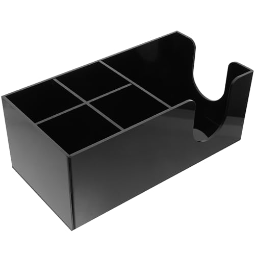 LALAFINA Organizador de Madera para Bar de Café Soporte para Pajitas y Bolsas de Azúcar Caja de Almacenaje Práctica para Cafeterías y Tiendas de Té Accesorio Esencial para Barra