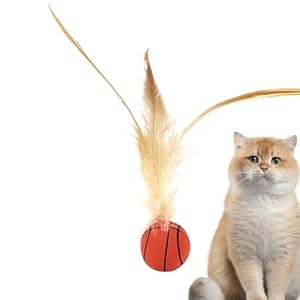 Generico Bounce Ball Cat Toy, Spring Feather Ball for Cats and Kittens, Engaging Pet Exercise Toy, Encourages Hunting Instinct, Chew-Resistant, Safe and Fun for Indoor Plays, 1 Piece