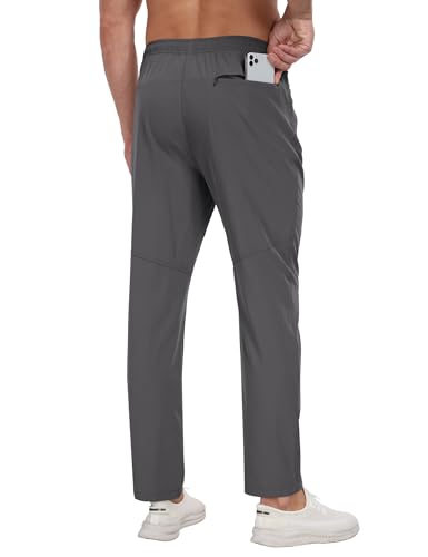 Men's Sweatpants Lightweight Workout Pants with Zipper Pockets Elastic Waist Athletic Pants for Men Exercise Jogging Hiking3
