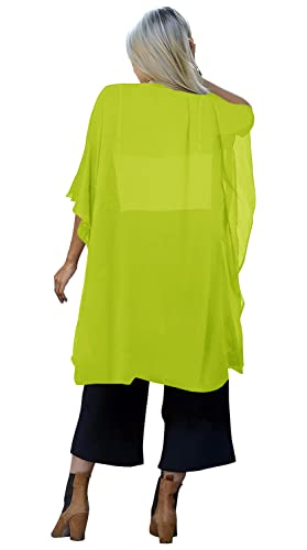 Image of Indian Trendy Women's Solid Puff Sleeve Kimono Long Cardigan Loose Cover Up Casual Blouse Top Chiffon