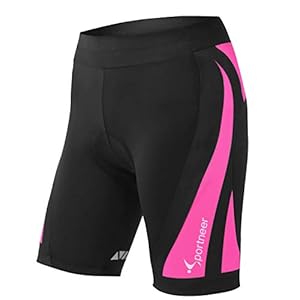 Sportneer Fietsbroek Dames Fietsbroek Dames 4D Gewatteerde Fietsondergoed Shorts w/Slip Ontwerp, Ademend & Adsorbens, S…