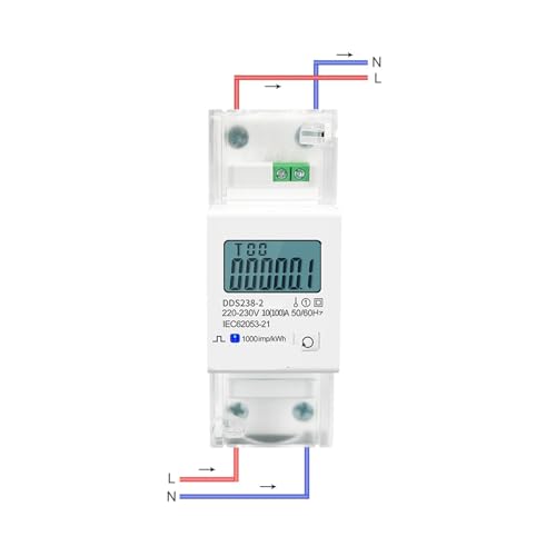 Compteur d'énergie monophasé 100A rail Din watt heure pour réseau 220V 230V - 3