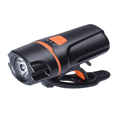 DQING Bicycle light set, super bright USB rechargeable LED bicycle front and rear light flashlight Waterproof mountain road bike light, 4 light mode options(单个前灯)