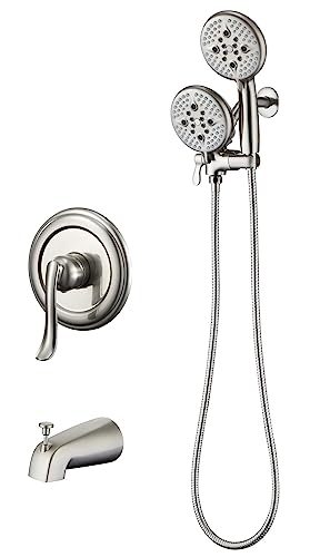 Set de grifería para ducha ELLO&ALLO con acabado níquel cepillado, combinación monomando con válvula incluida miniatura 1