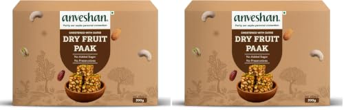 Image of Anveshan Khajoor Dry Fruit Paak Mithai - 200 gm | Super Healthy Sweets | Sugar Free | 100% Natural | Made Using Dates, Nuts, A2 Desi Cow Ghee (Pack of 2)