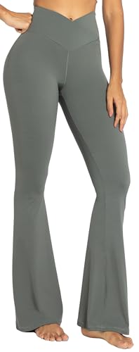 Image of Sunzel Flare Leggings, Crossover Yoga Pants with Tummy Control, High-Waisted and Wide Leg