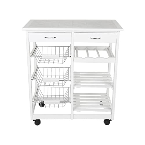 MIIKHI Carrito de almacenamiento de 4 niveles, organizador de cocina, estante de almacenamiento movible, ruedas para el hogar
