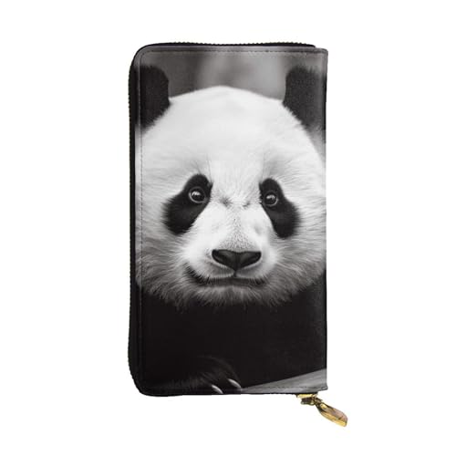 Cute Black And White Panda Wallet For Women Men Clutch Rfid Blocking Leather Wallets Large Capacity Purse Credit Card Holder Money Case With Zipper Phone Holder Long Travel Purse