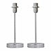 Price comparison product image firstchoicelighting Set of 2 Polished Chrome Table Lamps or Bedside Lights Bases, Modern Design, Height 26cm, Bases Only, LED Compatible
