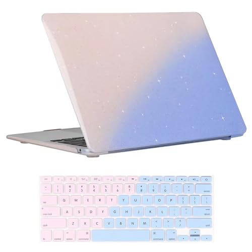 Image of Fancity Compatible with MacBook Pro 13 inch Case with Touch Bar 2020 2021 2022, M2 M1 Chip A2338 /A2289 /A2251 /A2159 /A1989 /A1706 Hard Shell Pro 13 Case (2016-2022) & Keyboard Cover, Sparkle Pink Blue