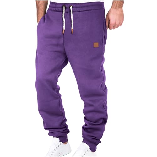 Fashion Fleece Joggers for Men Workout Drawstring Sweatpant Elastic Waist Casual Athletic Running Pants
